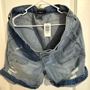 Light Blue Distressed Jean Shorts